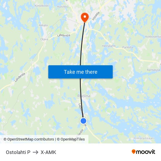 Ostolahti  P to X-AMK map