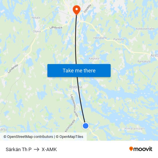 Särkän Th  P to X-AMK map