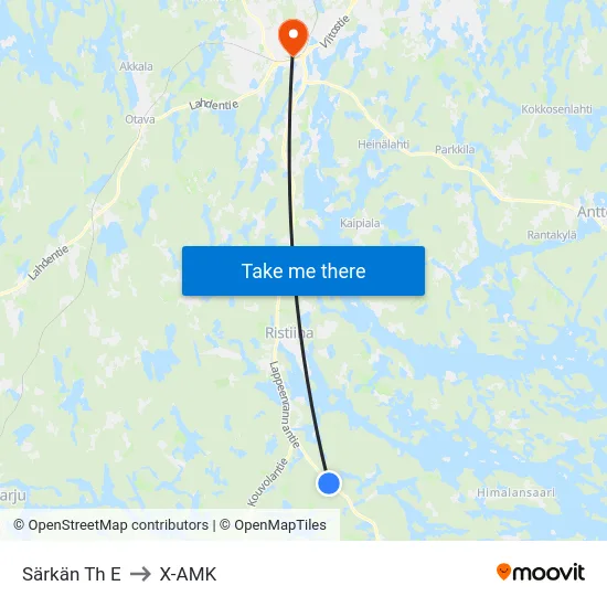 Särkän Th  E to X-AMK map