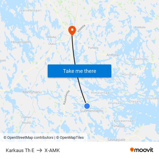 Karkaus Th  E to X-AMK map