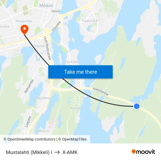 Mustalahti (Mikkeli)  I to X-AMK map