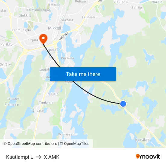 Kaatlampi  L to X-AMK map