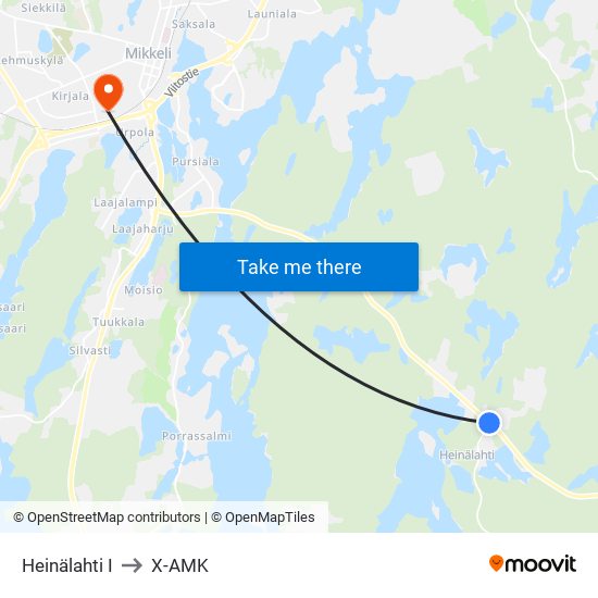 Heinälahti  I to X-AMK map