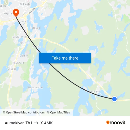Aumakiven Th  I to X-AMK map