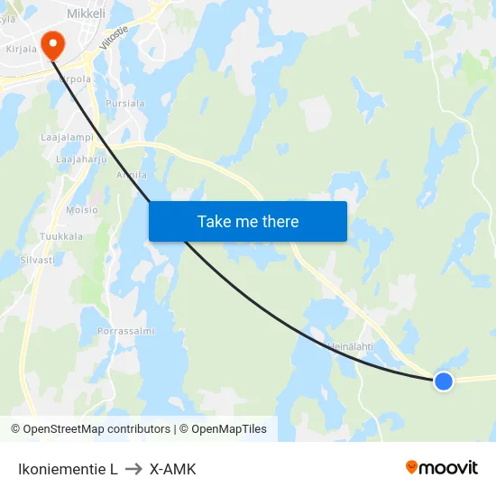 Ikoniementie  L to X-AMK map