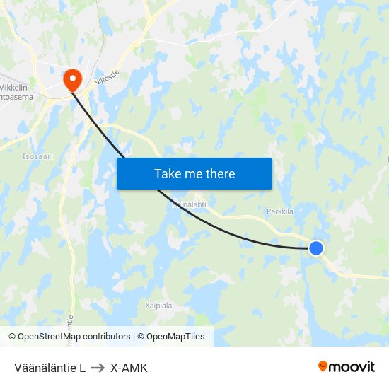 Väänäläntie  L to X-AMK map