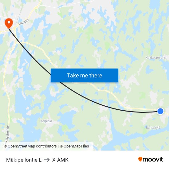 Mäkipellontie  L to X-AMK map