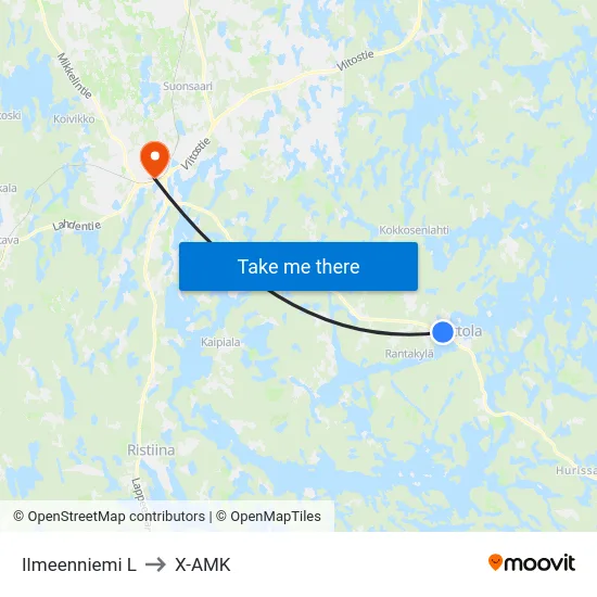 Ilmeenniemi  L to X-AMK map