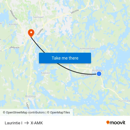 Laurintie  I to X-AMK map
