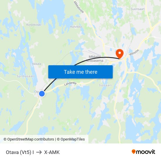 Otava (Vt5)  I to X-AMK map