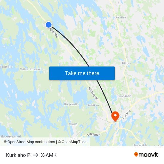 Kurkiaho  P to X-AMK map