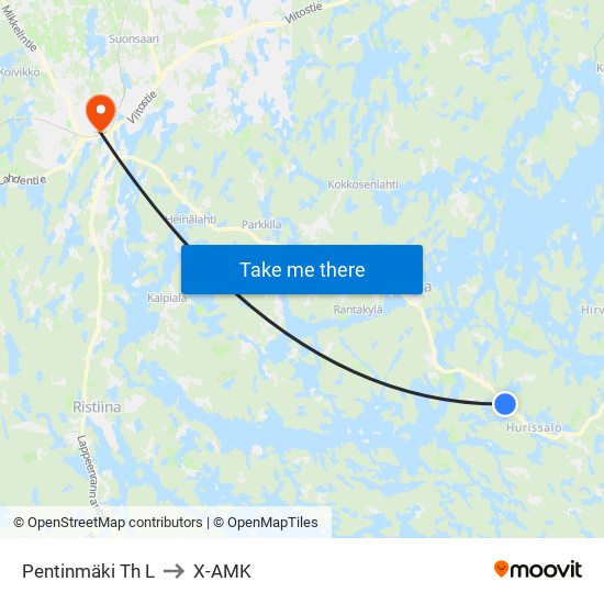 Pentinmäki Th  L to X-AMK map