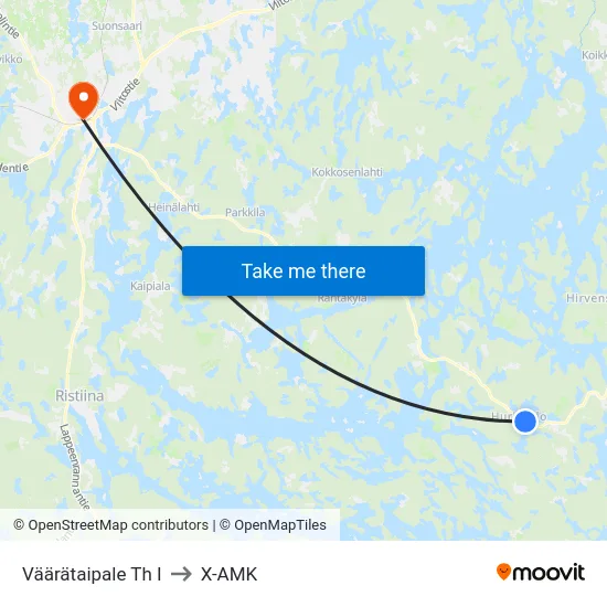 Väärätaipale Th  I to X-AMK map