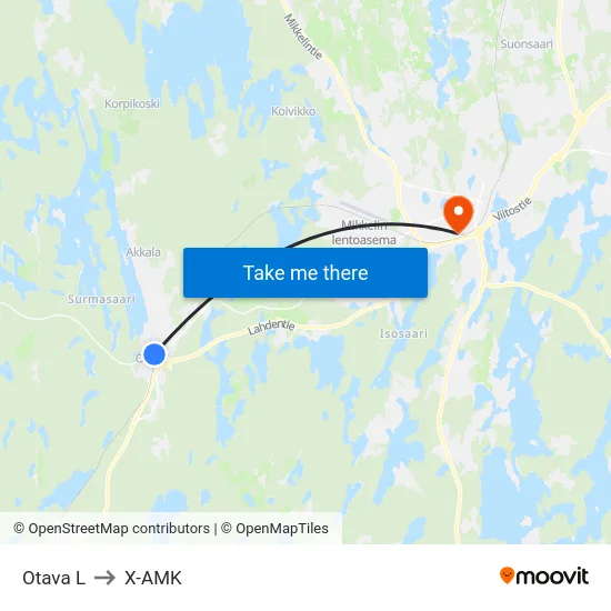 Otava  L to X-AMK map