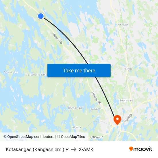 Kotakangas (Kangasniemi)  P to X-AMK map