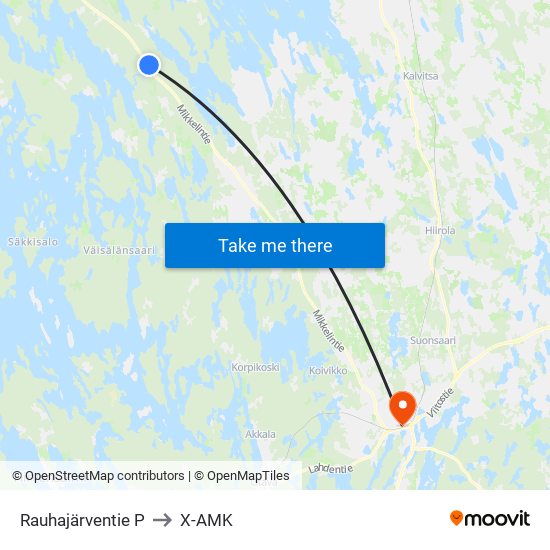 Rauhajärventie  P to X-AMK map