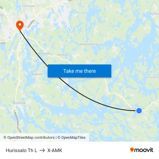 Hurissalo Th L to X-AMK map