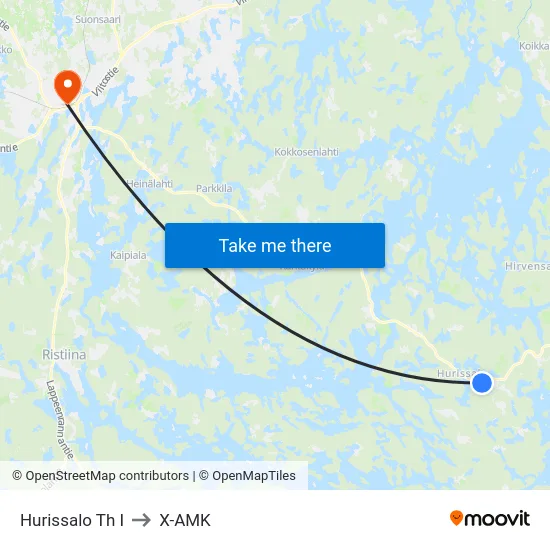Hurissalo Th I to X-AMK map