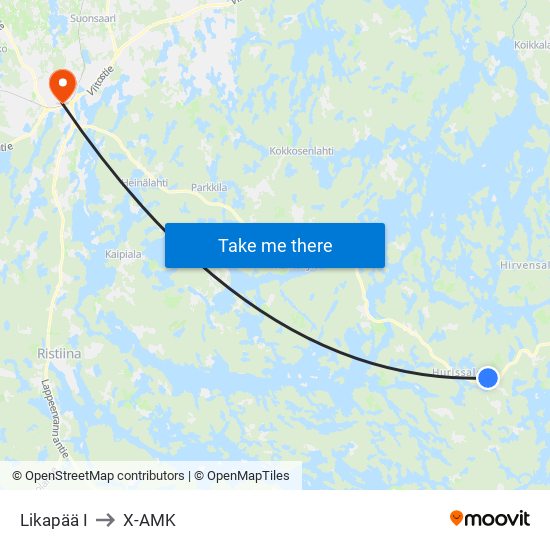 Likapää I to X-AMK map