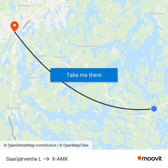 Saarijärventie L to X-AMK map