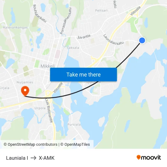 Launiala I to X-AMK map