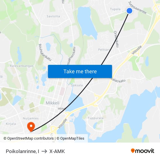 Poikolanrinne, I to X-AMK map