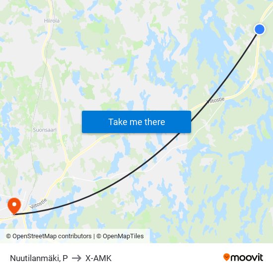 Nuutilanmäki, P to X-AMK map