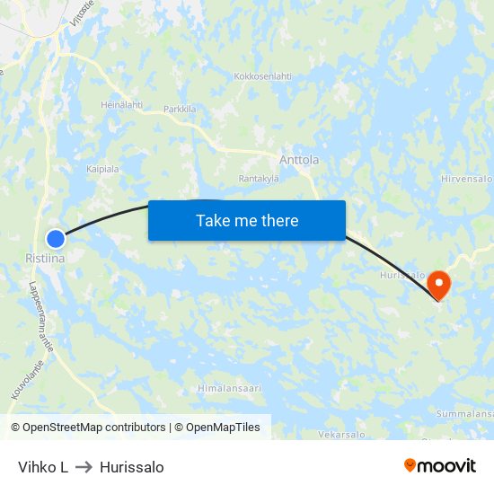 Vihko  L to Hurissalo map