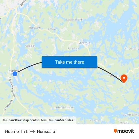 Huumo Th  L to Hurissalo map