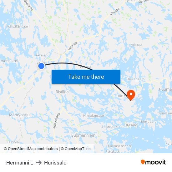 Hermanni  L to Hurissalo map