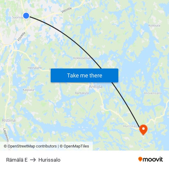 Rämälä  E to Hurissalo map