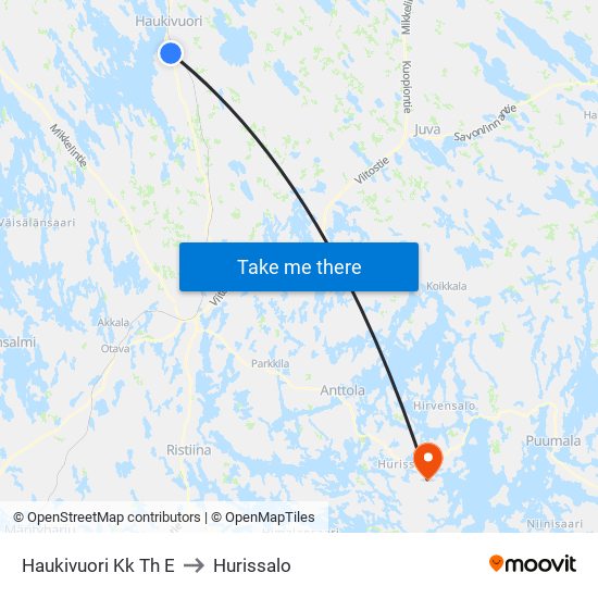 Haukivuori Kk Th  E to Hurissalo map