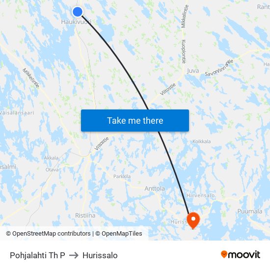 Pohjalahti Th  P to Hurissalo map