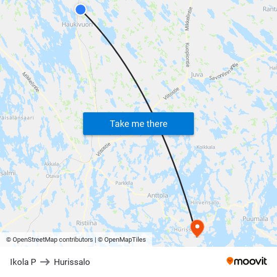 Ikola  P to Hurissalo map