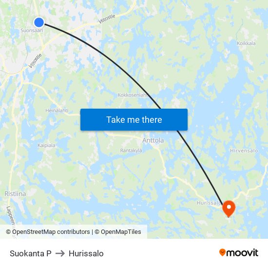 Suokanta  P to Hurissalo map