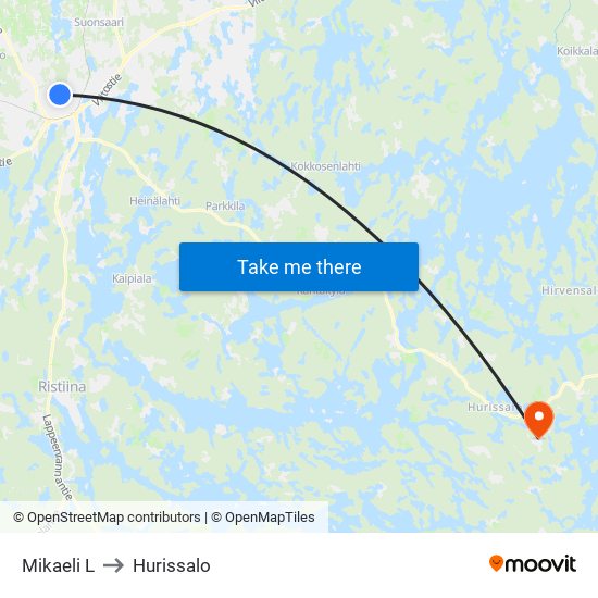 Mikaeli  L to Hurissalo map