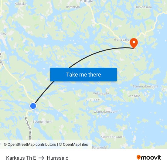 Karkaus Th  E to Hurissalo map