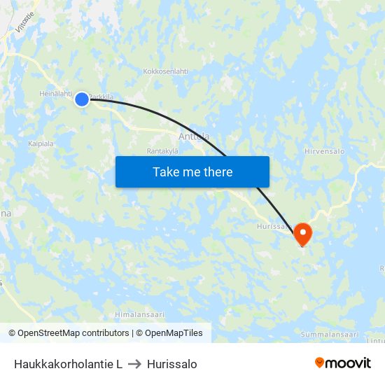 Haukkakorholantie  L to Hurissalo map