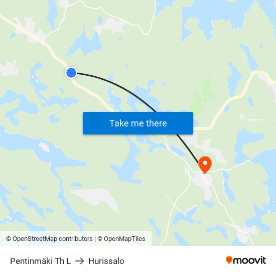 Pentinmäki Th  L to Hurissalo map