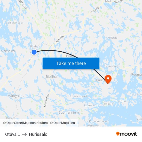 Otava  L to Hurissalo map