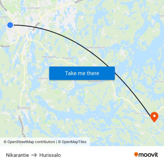 Nikarantie to Hurissalo map