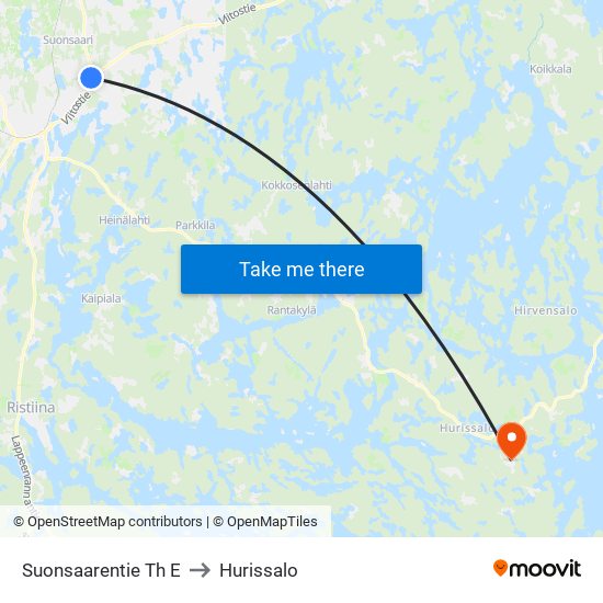 Suonsaarentie Th  E to Hurissalo map