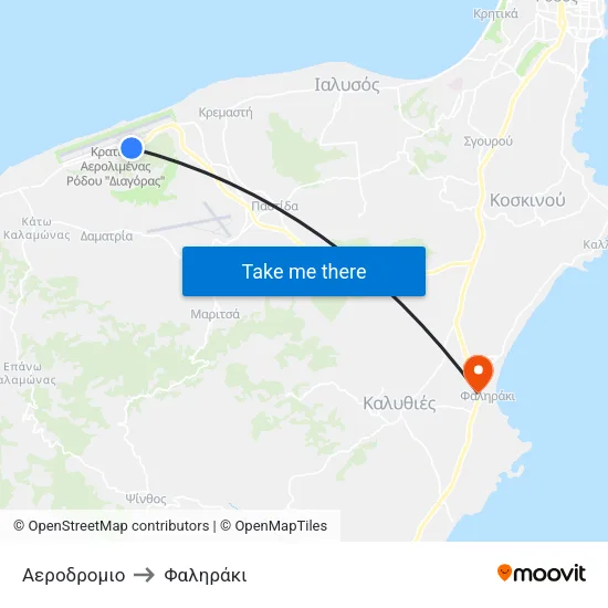Αεροδρομιο to Φαληράκι map