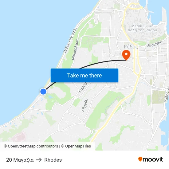 20 Shops to Rhodes map