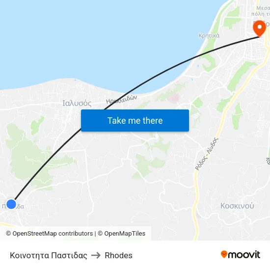 Pastida Community to Rhodes map