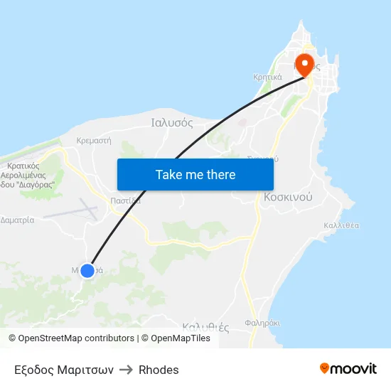 Maritson Exit to Rhodes map