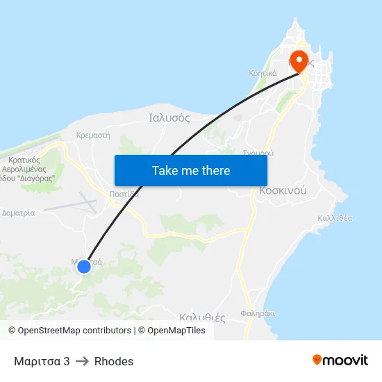 Maritsa 3 to Rhodes map
