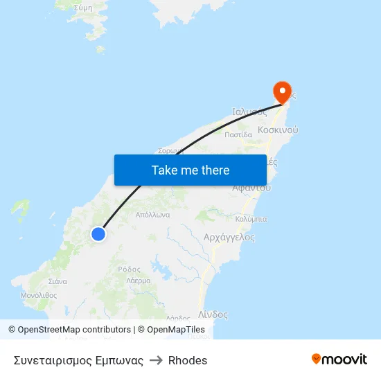 Emponas Cooperative to Rhodes map