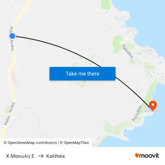 Χ.Μανωλη Ε. to Kalithèa map
