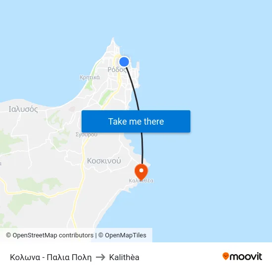 Κολωνα - Παλια Πολη to Kalithèa map